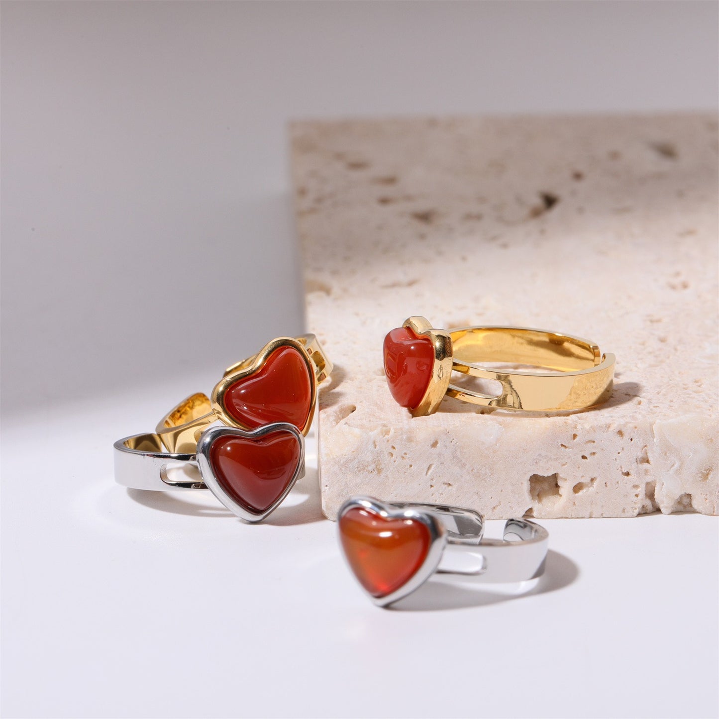 Carnelian Heart Ring