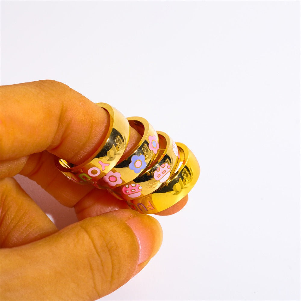 Letter Print Ring