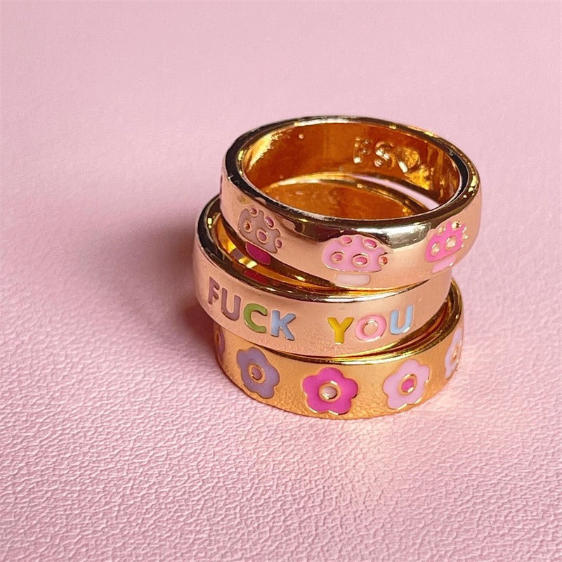 Letter Print Ring