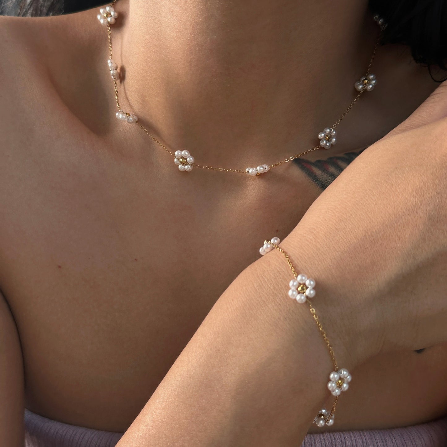 Pearl Daisy Bracelet