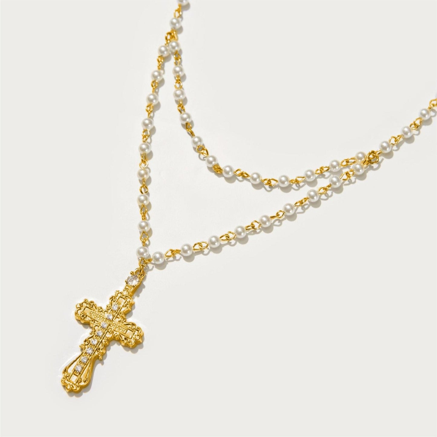 Pearl Cross Necklace