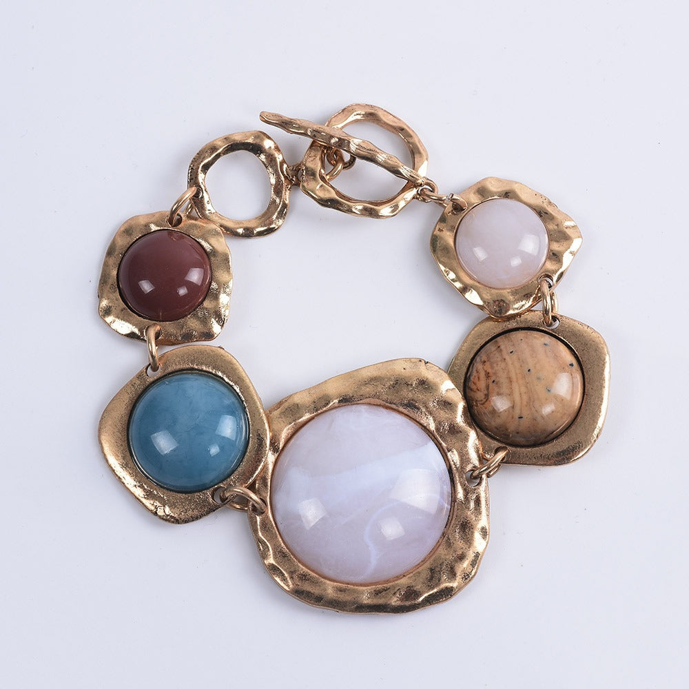 Geometric irregular stone bracelet