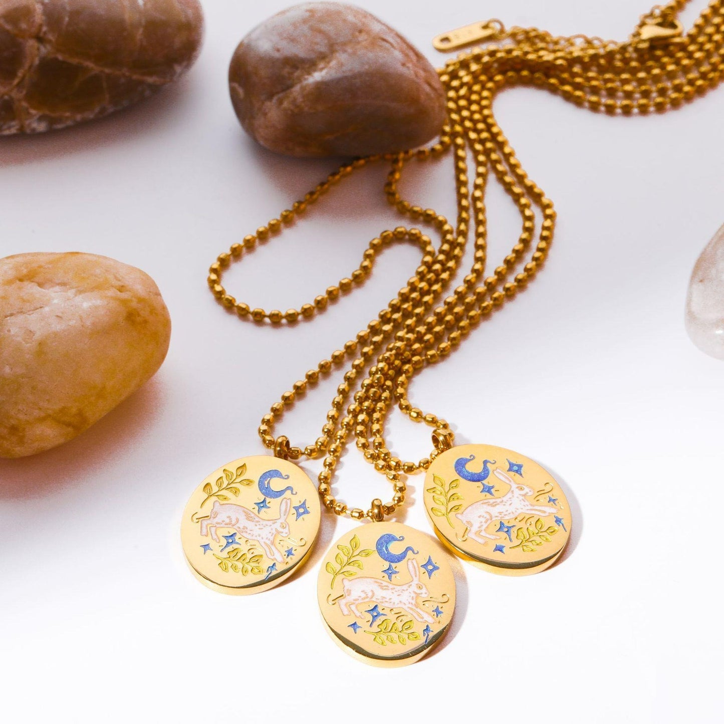 Hand-painted Rabbit Tarot Necklace