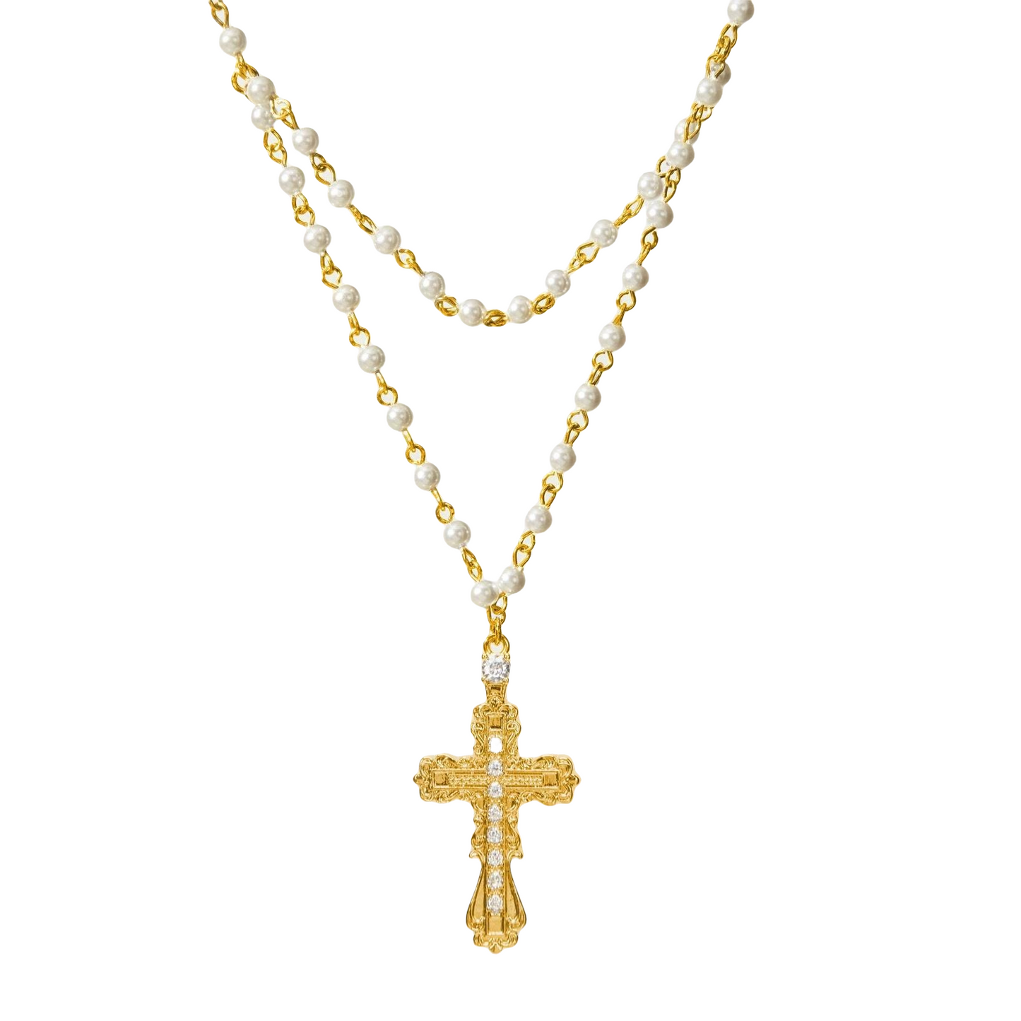 Pearl Cross Necklace