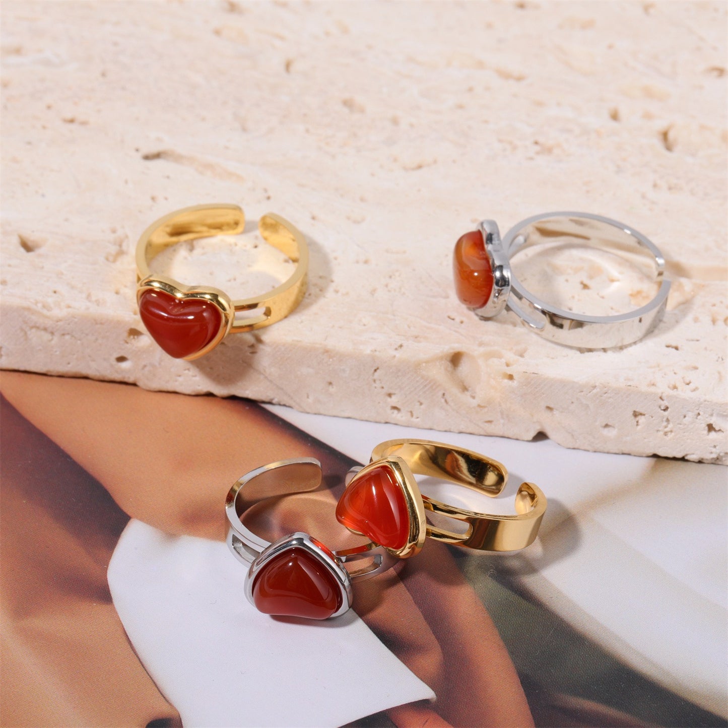 Carnelian Heart Ring