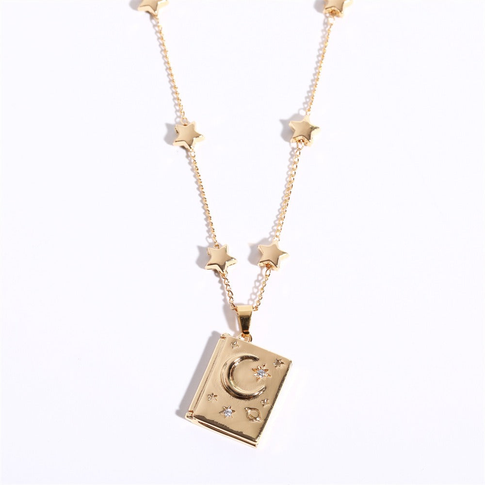 "You Are My Soul Mate" Openable Horoscope Book Necklace