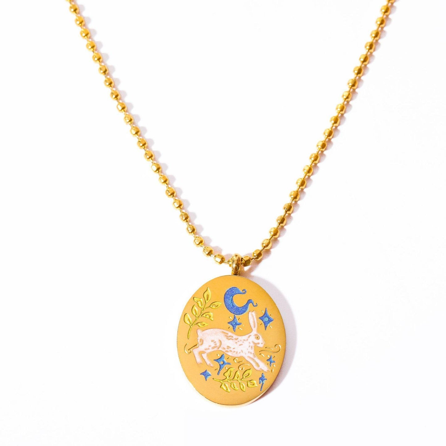 Hand-painted Rabbit Tarot Necklace