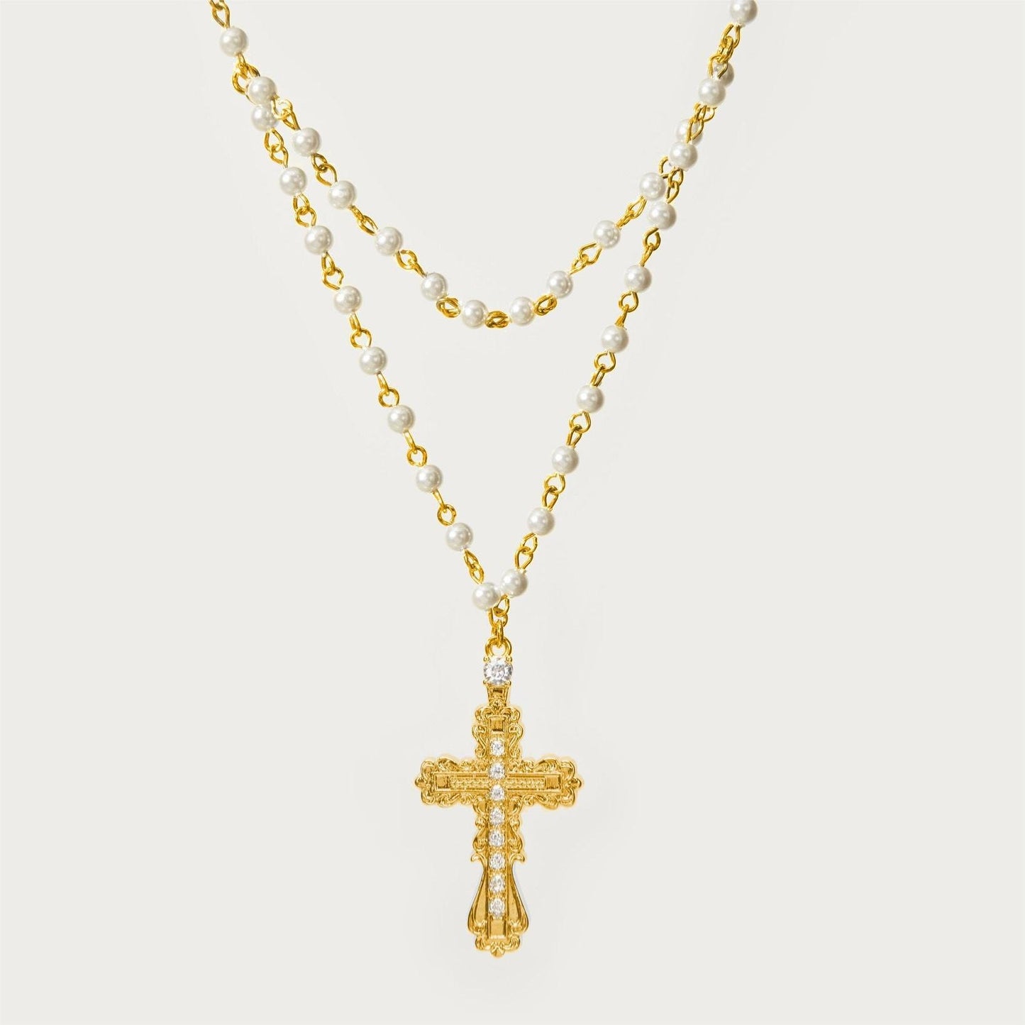 Pearl Cross Necklace