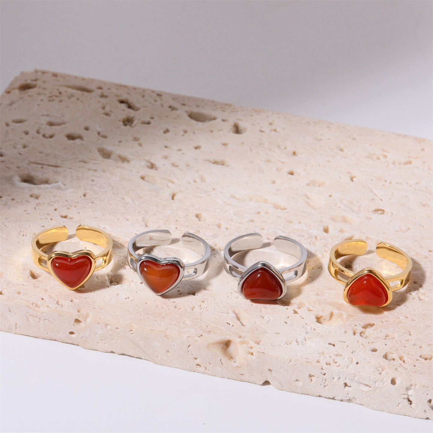 Carnelian Heart Ring