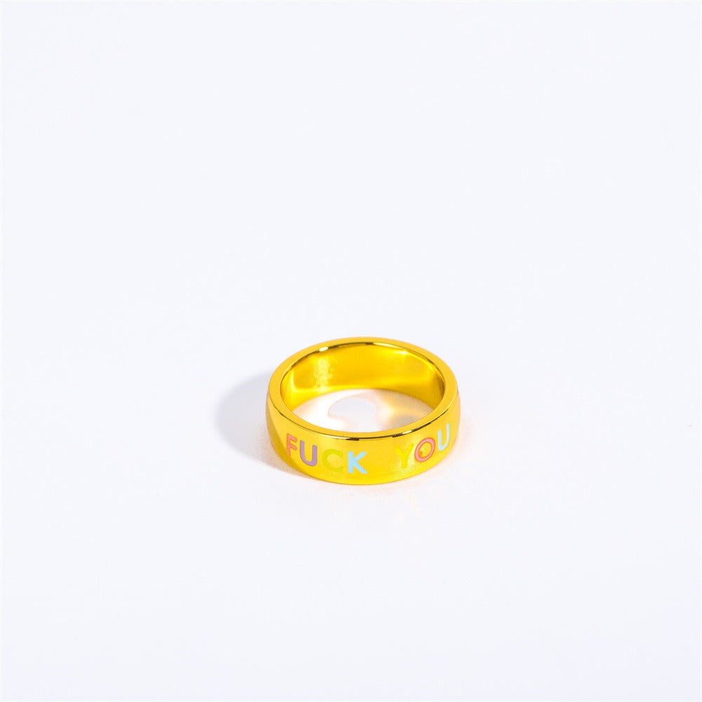 Letter Print Ring