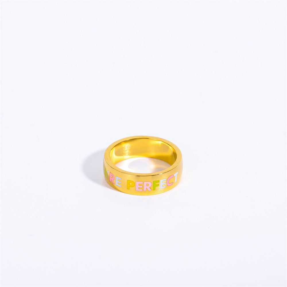 Letter Print Ring