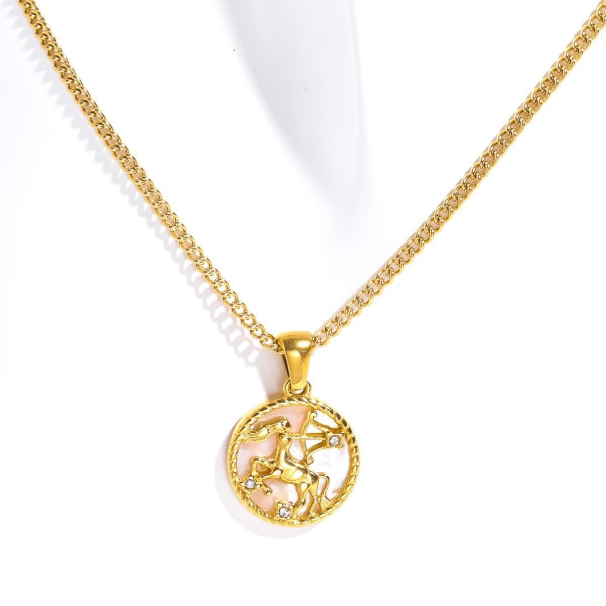 12 Constellations Coin Necklace